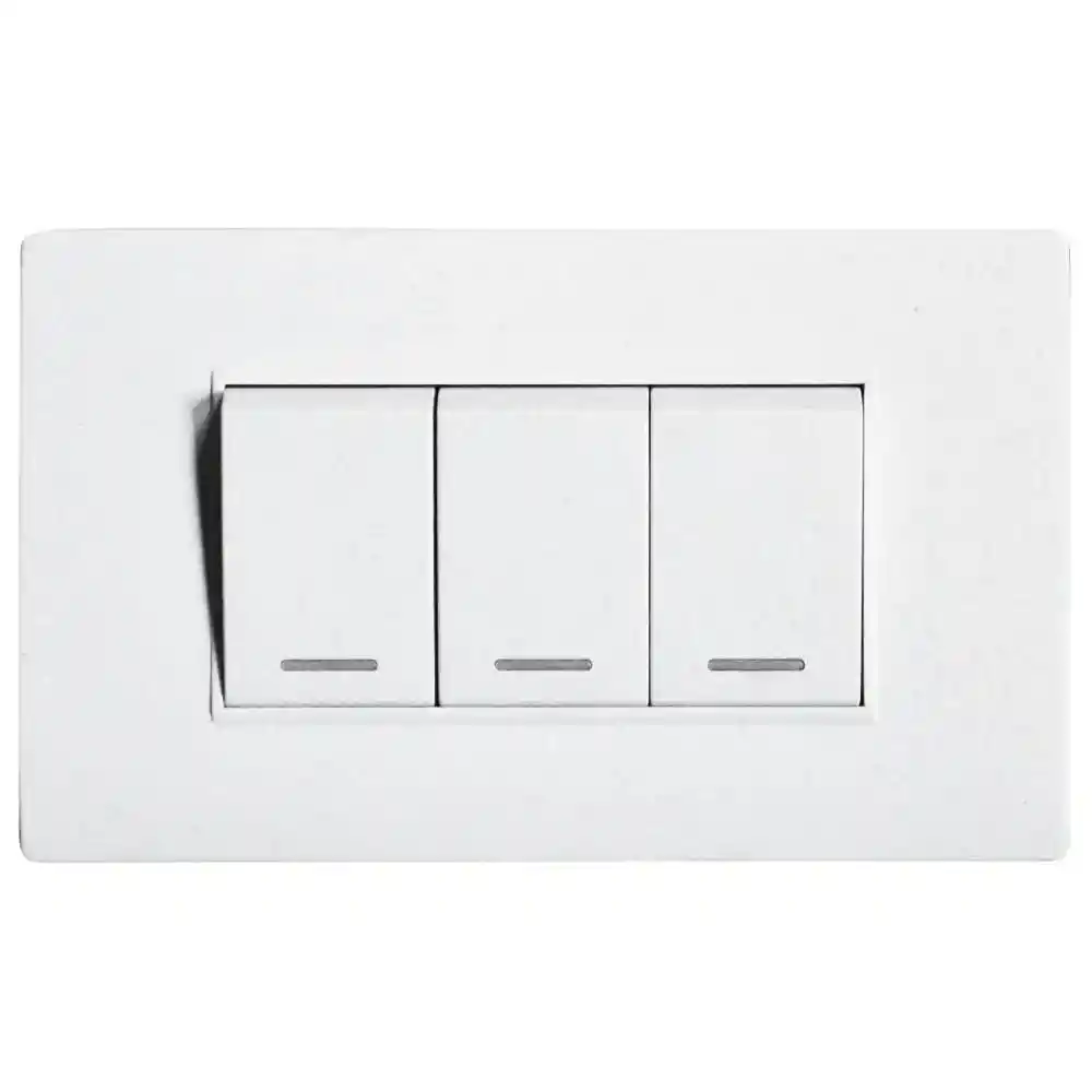 Linea Bk Plus Blanca Incrustar Swiche Triple Conmutable