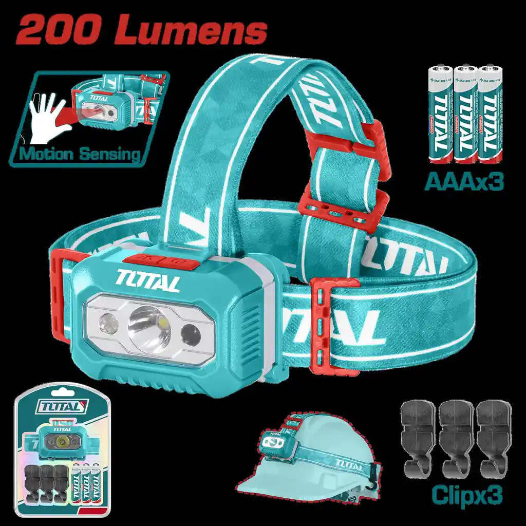 Linterna Minero 200 Lumenes Incluye Bateria Total (thl013aaa6)