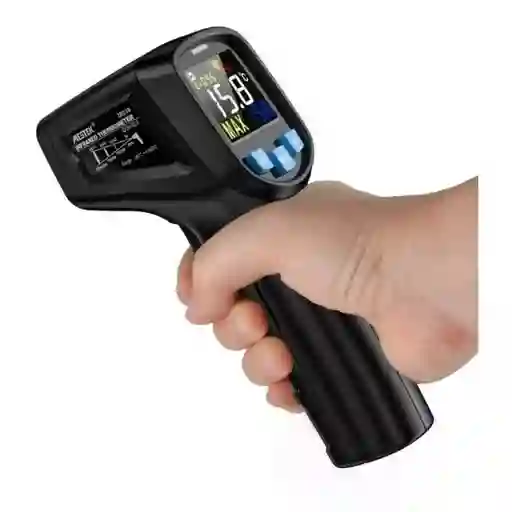Termómetro Digital Infrarrojo Láser Lcd Luz Alarma Graduable