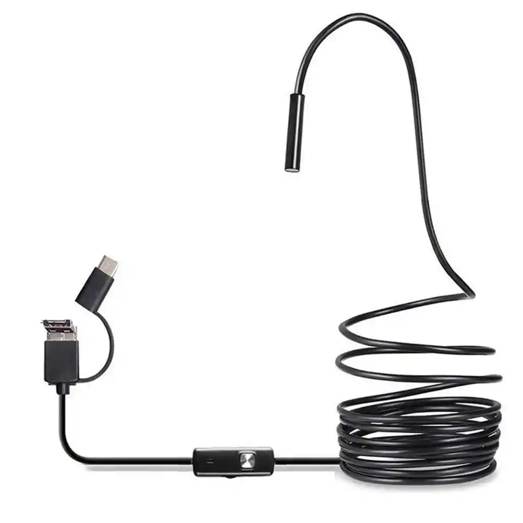 Endoscopio Usb Mini Camara 6 Leds 1m 7mm 3 En 1 Tipo C Iphon