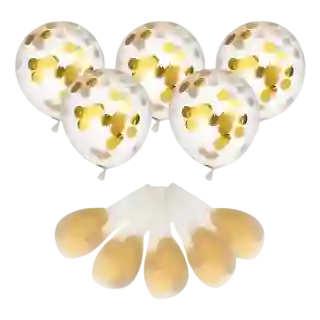 Bomba Globo Biodegradable Cristal Con Confeti Dorado R12