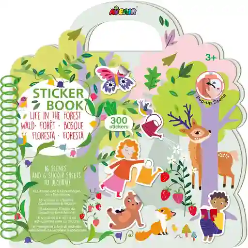 Libro Didáctico Con Stickers Temática Bosque Para Niños