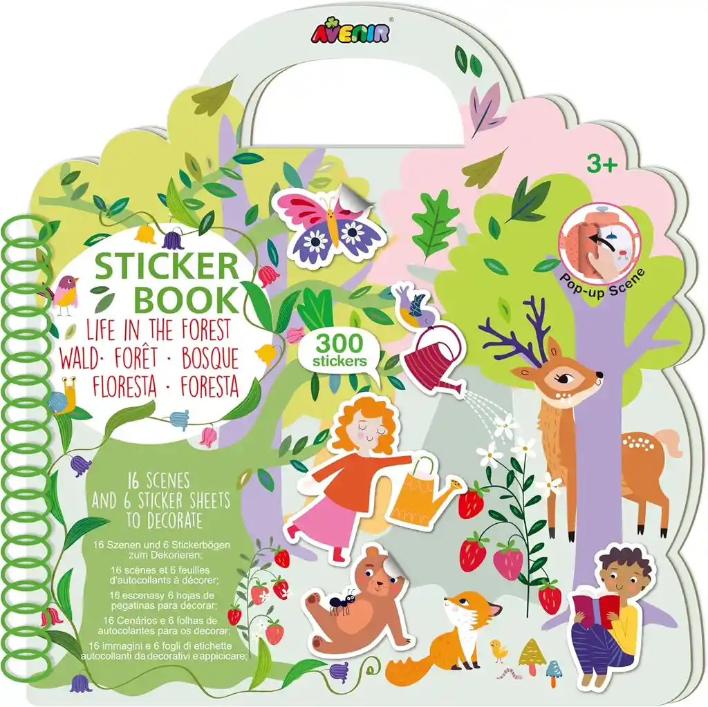 Libro Didáctico Con Stickers Temática Bosque Para Niños