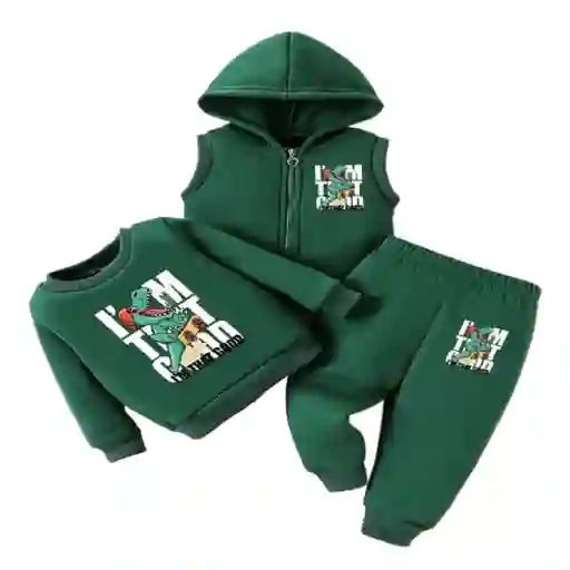 Conjunto Para Niño De 3 Piezas Color Verde Talla 18-24 Meses