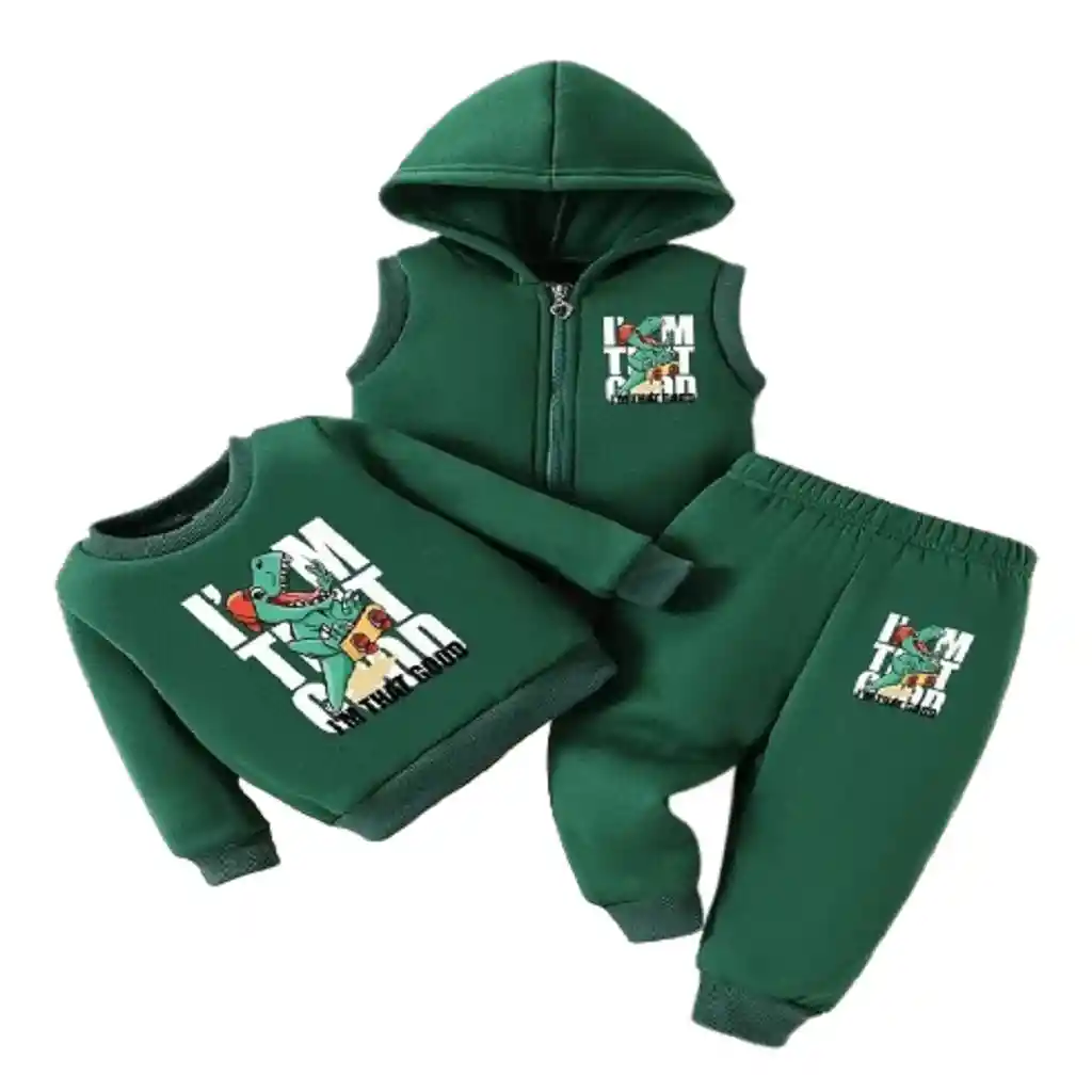 Conjunto Para Niño De 3 Piezas Color Verde Talla 18-24 Meses