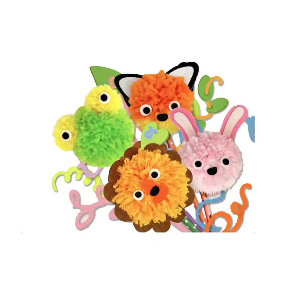 Juego Didáctico Manualidad Pompones Animales Para Niños