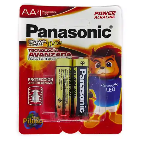 Pila Alkalina Panasonic Aa 1.5 Voltios Blister X 2 Unidades