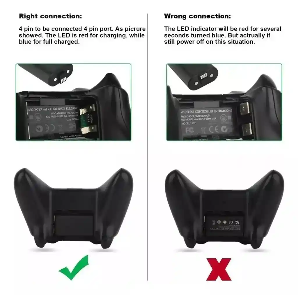 Kit Carga Y Juega Xbox One /x/s Cargador Kit De Juego 2.8 M