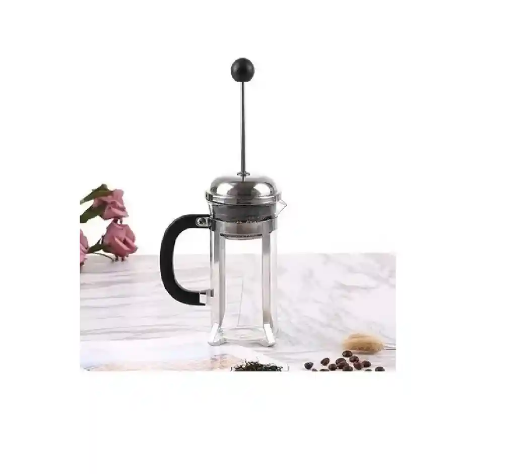 Cafetera Prensa Francesa 1000ml En Vidrio - Color Plata