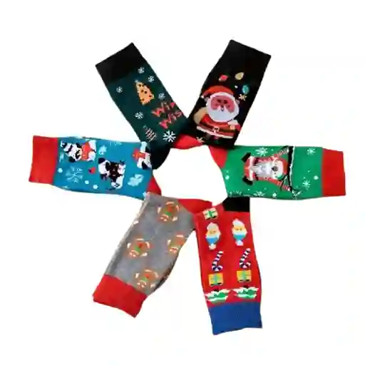 Paquete 6 Pares De Medias Navidad Divertida