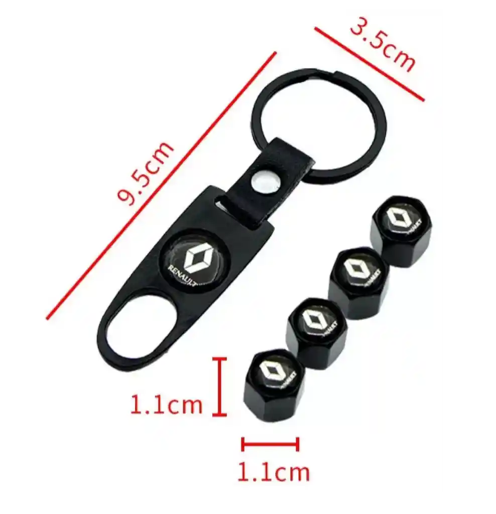 Tapa Valvulas Llanta Llavero Kit Accesorios Carro Renault