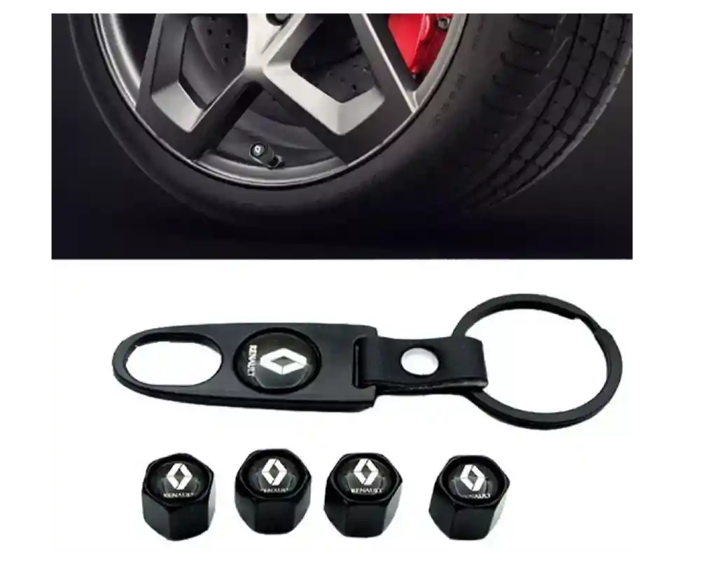 Tapa Valvulas Llanta Llavero Kit Accesorios Carro Renault