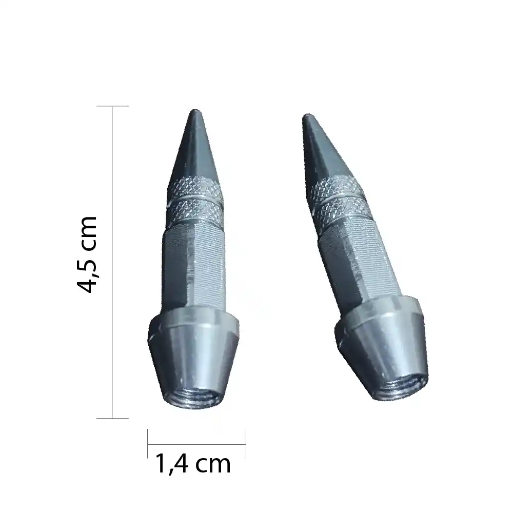 Tapa Válvula 4 Und Punta Lujo Carro Camioneta Moto Universl Gris