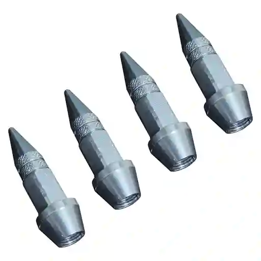 Tapa Válvula 4 Und Punta Lujo Carro Camioneta Moto Universl Gris