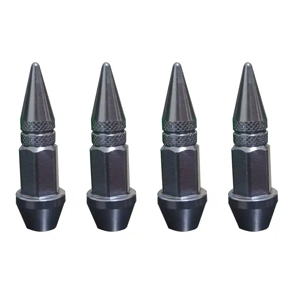 Tapa Válvula 4 Und Punta Lujo Carro Camioneta Moto Universl Gris