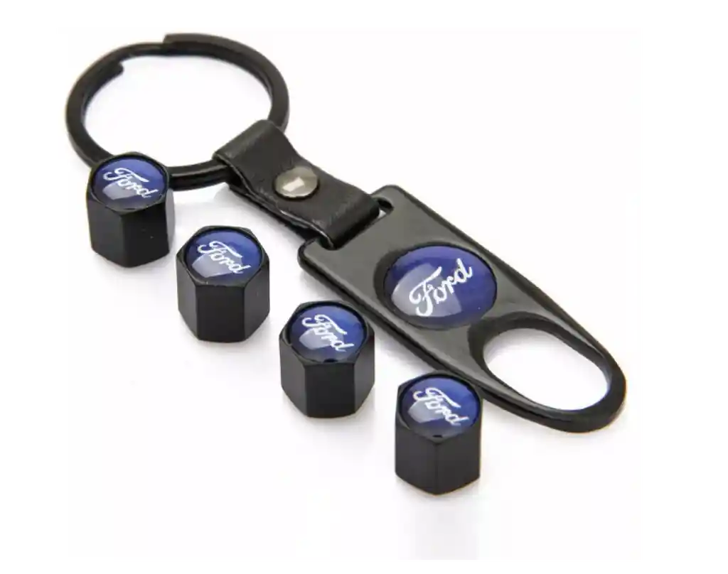 Tapa Valvulas Llanta Llavero Kit Accesorios Carro Ford
