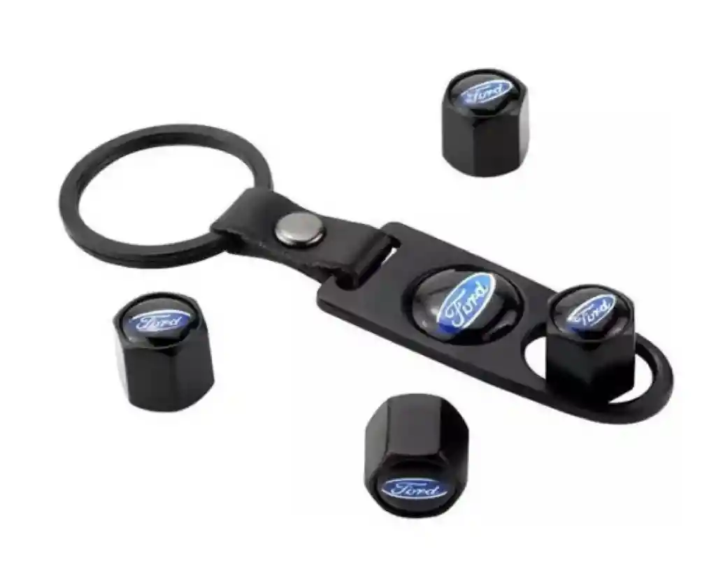 Tapa Valvulas Llanta Llavero Kit Accesorios Carro Ford