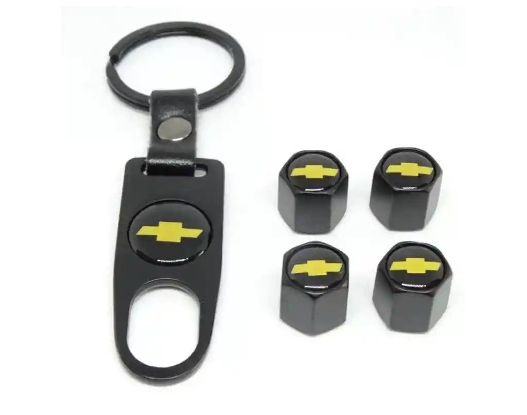 Tapa Valvulas Llanta Llavero Kit Accesorios Carro Chevrolet