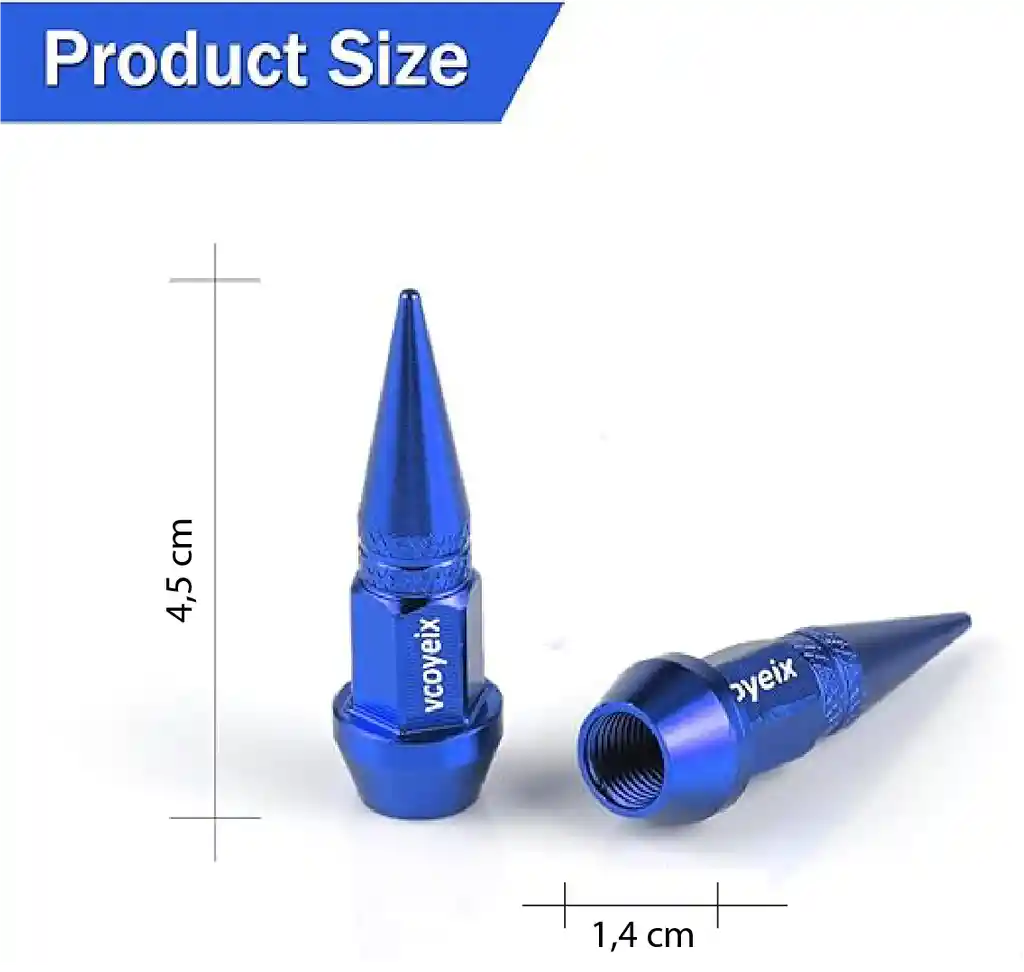 Tapa Válvula 4 Und Punta Lujo Carro Camioneta Moto Universl Azul