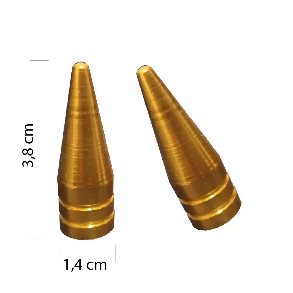 Tapa Válvula 4 Und Punta Lujo Carro Camioneta Moto Universl Dorado