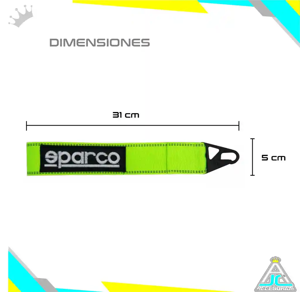 Reata De Arrastre Correa Para Carro Auto Spraco Tuning 1 Und Verde Fluorescente Para Exterior