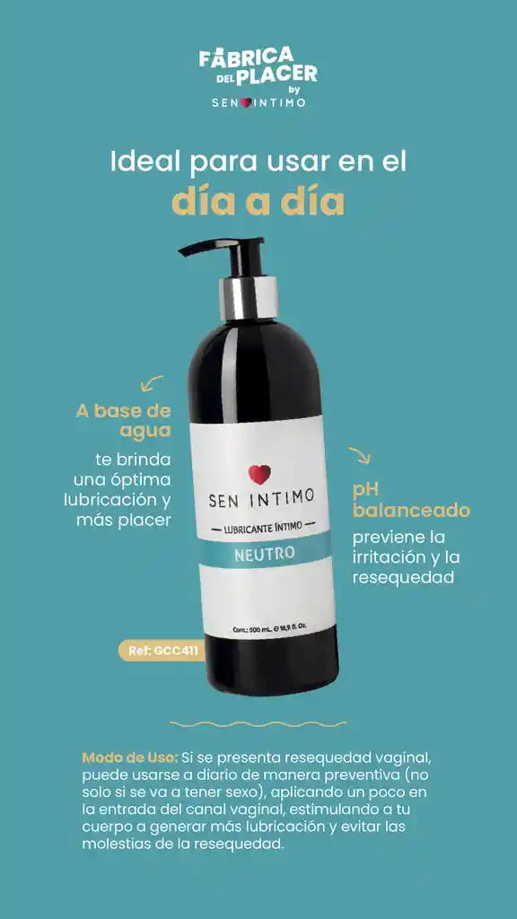 Lubricante Neutro X 500 Ml Sen Intimo