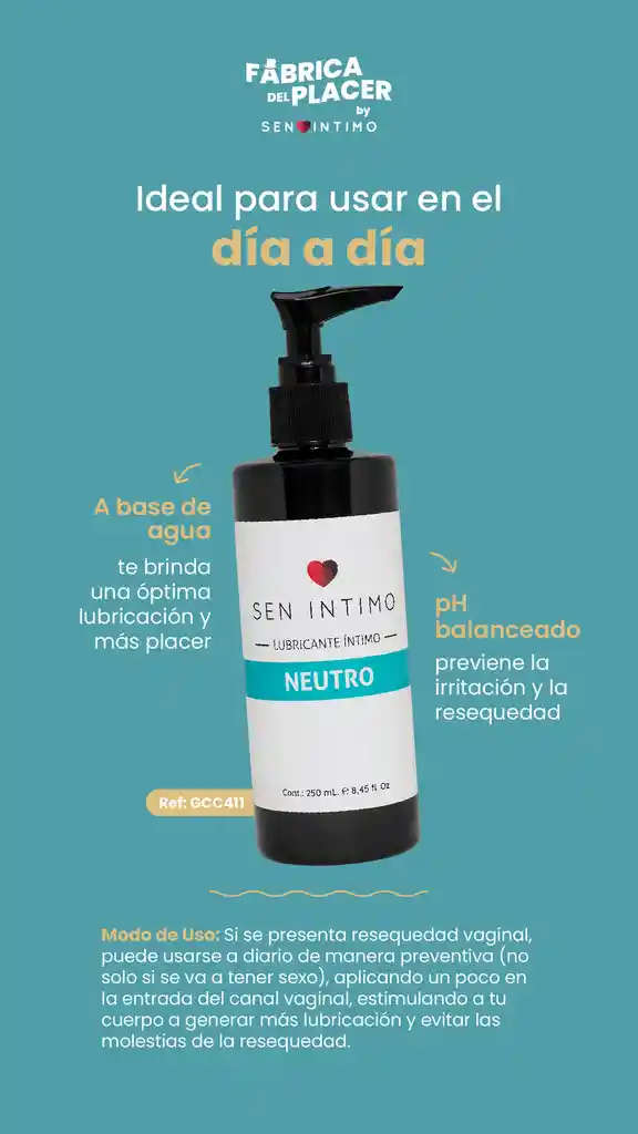 Lubricante Neutro X 250 Ml Sen Intimo