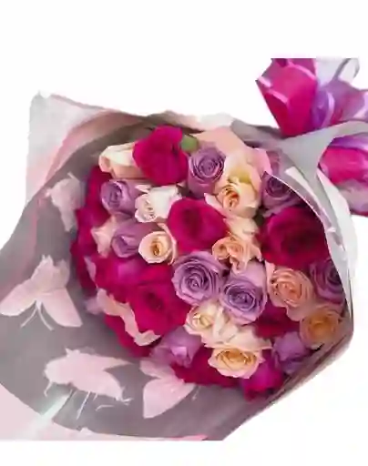 Rosas Pastel En Bouquet