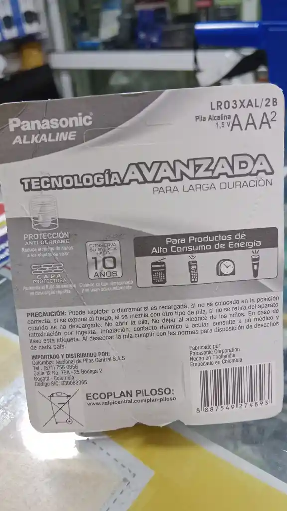 Panasonic Bateria Pila Alcalina Power Aaa X 2 Unidades