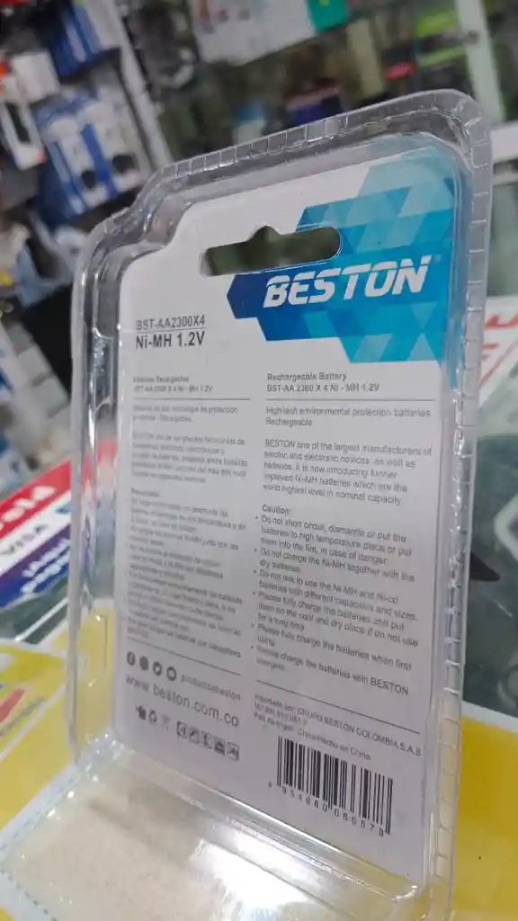Pilas Blister X4 Baterías Aa Recargables Beston 2300mah-ni-mh Aa 1.2v