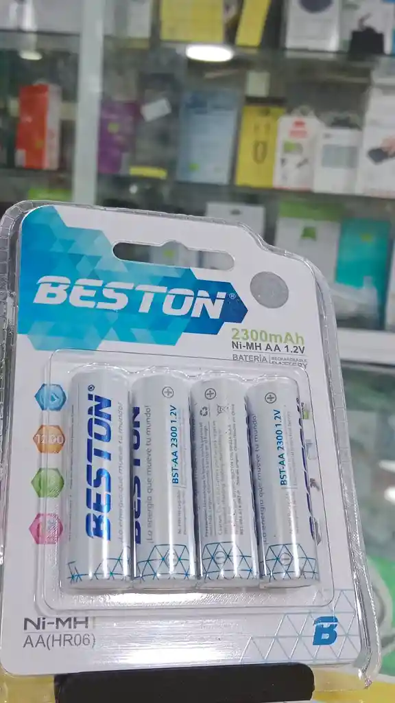 Pilas Blister X4 Baterías Aa Recargables Beston 2300mah-ni-mh Aa 1.2v