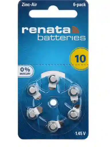 Pila Tipo Botón 10 Para Audífonos 1.45v X 6 Unidades | Alta Duración Y Compatibilidad Con Pr70 Za10 A10