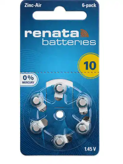 Pila Tipo Botón 10 Para Audífonos 1.45v X 6 Unidades | Alta Duración Y Compatibilidad Con Pr70 Za10 A10