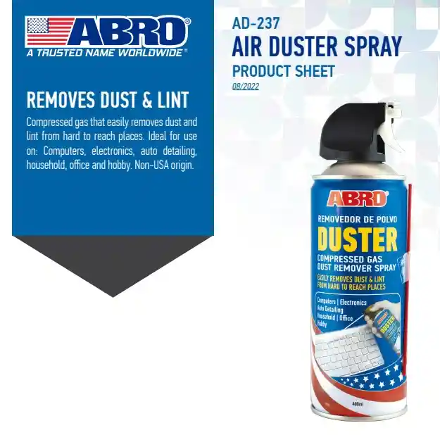 Aire Comprimido 400 Ml Limpiador Electrónico Duster Plumero Aerosol Spray Lata