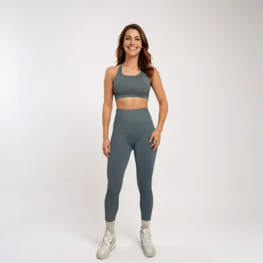 S - M Top Y Leggings - Set Deportivo Gris