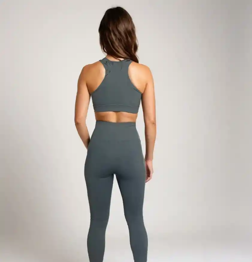 S - M Top Y Leggings - Set Deportivo Gris