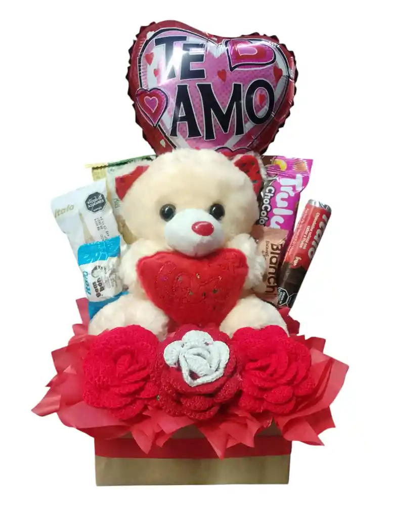 Detalle Sorpresa Rosas Eternas Tejidas Con Peluche