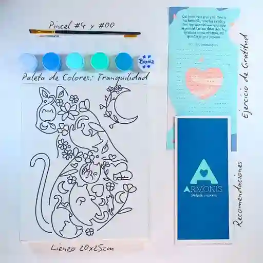Kit De Arte-terapia: Entre Ronroneos 20x25cm + Tranquilidad