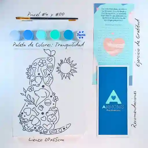 Kit De Arte-terapia: Complicidad Peluda 20x25cm + Tranquilidad