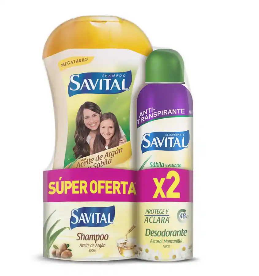 Savital Pack Shampoo de Argán + Desodorante de Manzanilla