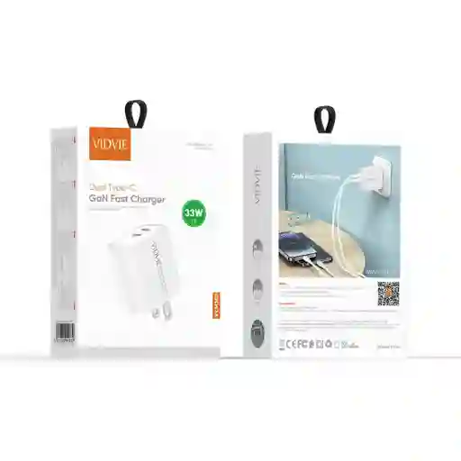 Cargador Doble Puerto Tipo C Con Cable Incluido Tipo C A Lightning (iphone) 33w, Vidvie Plm360
