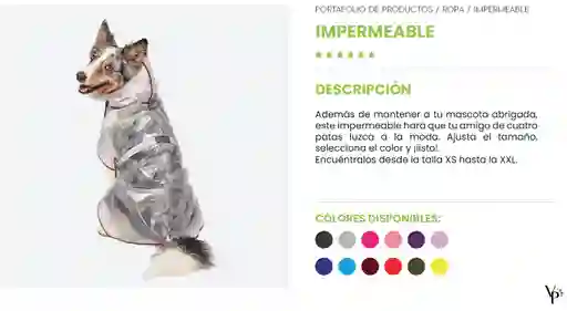 Impermeable Para Perro Color Amarillo Talla Xxxl