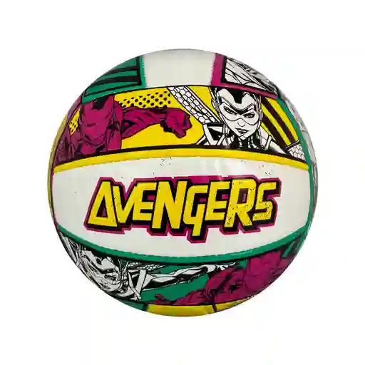 Balón De Voleibol #5 Golty Avengers Competencia/ Amarillo-verde-fucsia