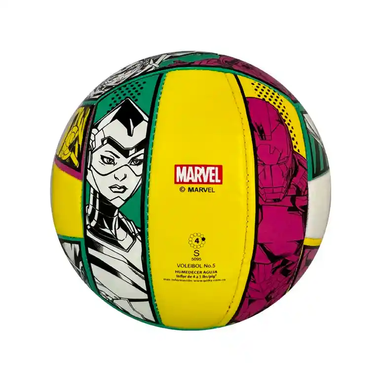 Balón De Voleibol #5 Golty Avengers Competencia/ Amarillo-verde-fucsia