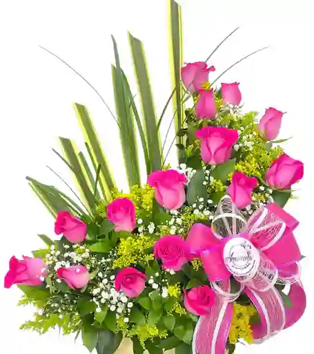 Flores- Rosas Fucsias En Ramo