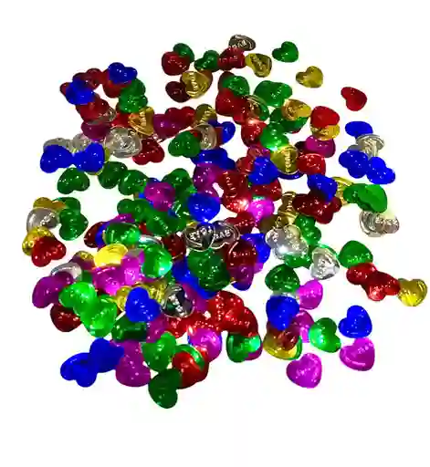 Confeti Metalizado Corazon Love Colores Surtidos