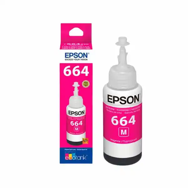 Botella De Tinta Epson T664 Magenta