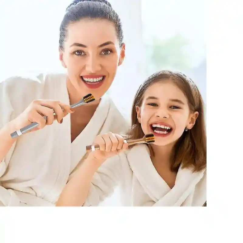 Cepillo Dental Cerdas De Bambu Set 2unid. Cuidado Bucal Dientes