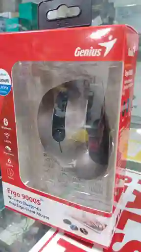 Mouse Genius Ergo 9000s Bluetooth Y 2.4ghz Con Batería Recargable, Diseño Ergonómico Para Diestros, Led 7 Colores Y Modo Silencioso Sin Clics Molestos