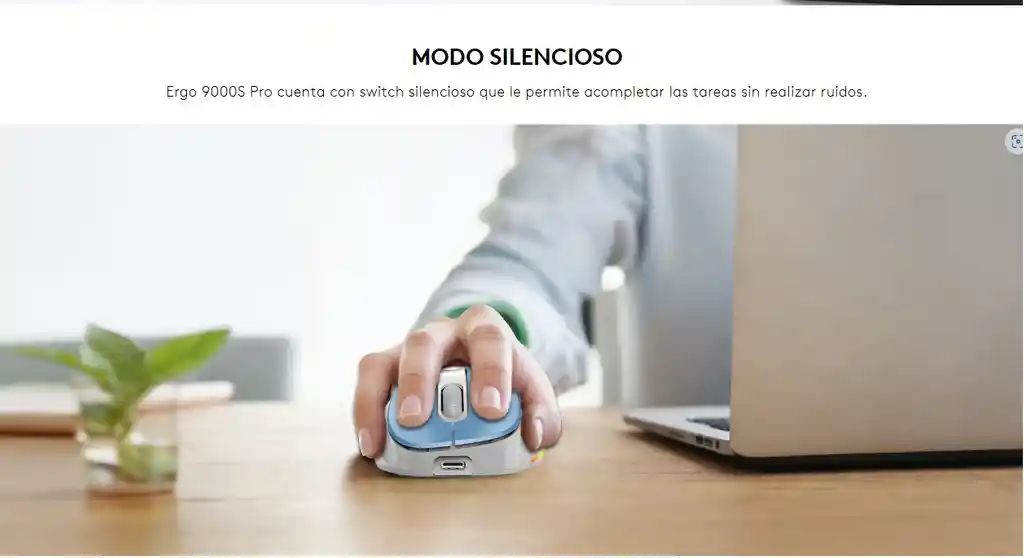 Mouse Genius Ergo 9000s Bluetooth Y 2.4ghz Con Batería Recargable, Diseño Ergonómico Para Diestros, Led 7 Colores Y Modo Silencioso Sin Clics Molestos